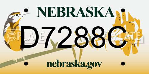D7288C Nebraska License Plate