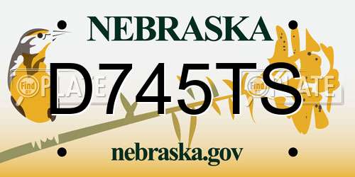 D745TS Nebraska License Plate