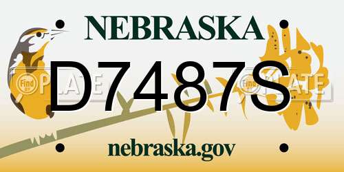 D7487S Nebraska License Plate