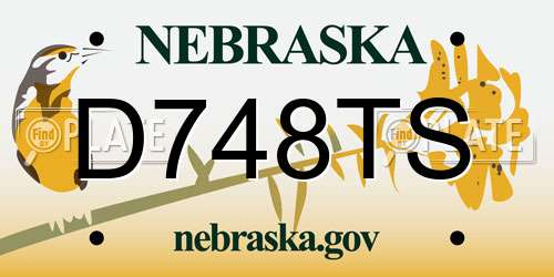 D748TS Nebraska License Plate