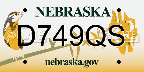 D749QS Nebraska License Plate