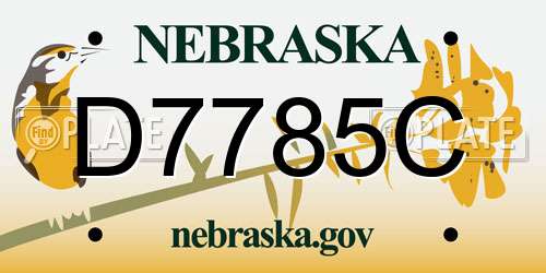 D7785C Nebraska License Plate