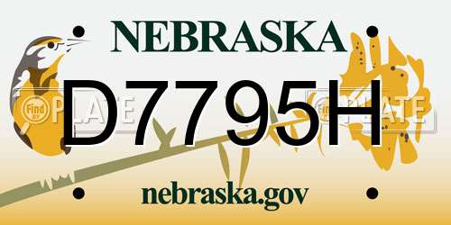 D7795H Nebraska License Plate