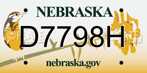 D7798H Nebraska License Plate