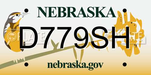 D779SH Nebraska License Plate