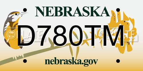 D780TM Nebraska License Plate