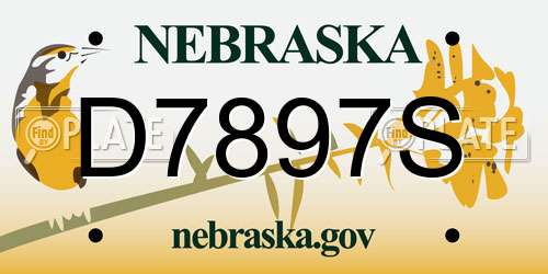 D7897S Nebraska License Plate