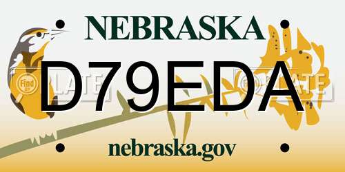 D79EDA Nebraska License Plate