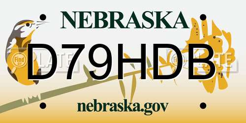 D79HDB Nebraska License Plate