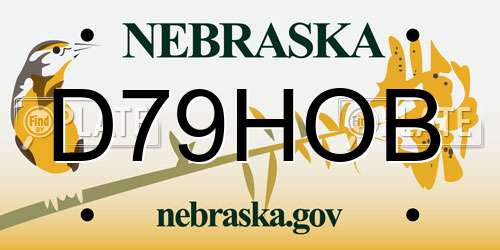 D79HOB Nebraska License Plate