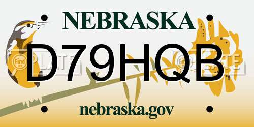 D79HQB Nebraska License Plate
