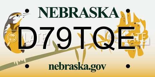 D79TQE Nebraska License Plate