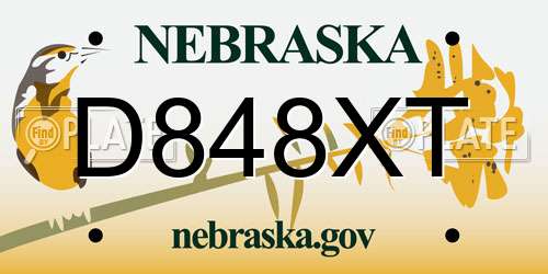 D848XT Nebraska License Plate