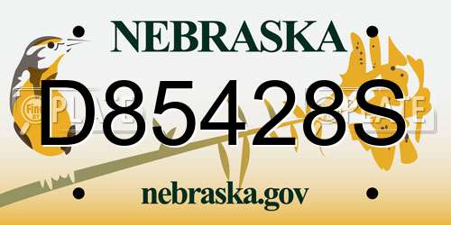 D85428S Nebraska License Plate