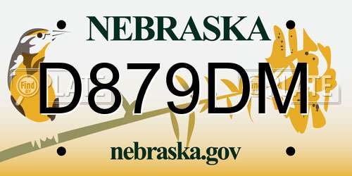 D879DM Nebraska License Plate