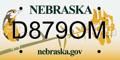 D879OM Nebraska License Plate