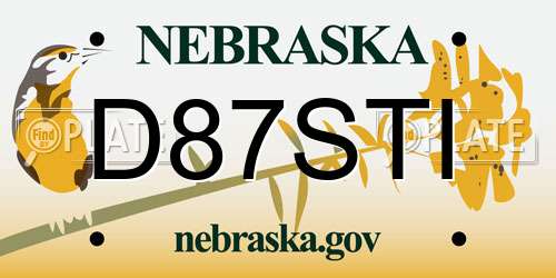 D87STI Nebraska License Plate