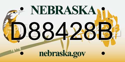 D88428B Nebraska License Plate