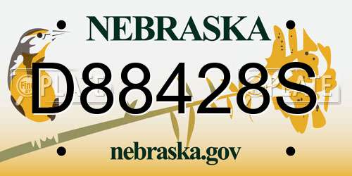 D88428S Nebraska License Plate
