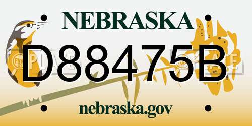 D88475B Nebraska License Plate