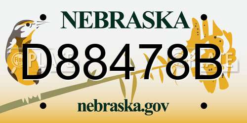 D88478B Nebraska License Plate