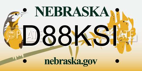 D88KSI Nebraska License Plate