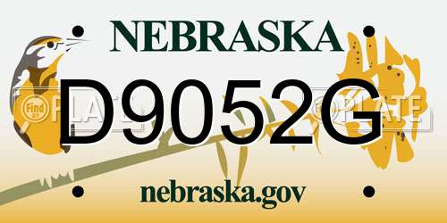 D9052G Nebraska License Plate