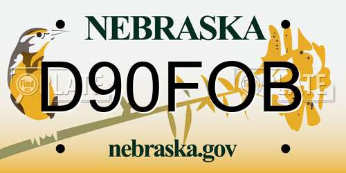 D90FOB Nebraska License Plate