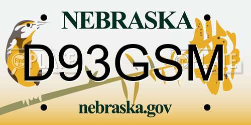 D93GSM Nebraska License Plate