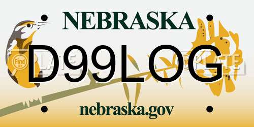 D99LOG Nebraska License Plate
