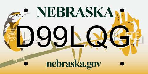 D99LQG Nebraska License Plate