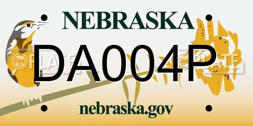DA004P Nebraska License Plate