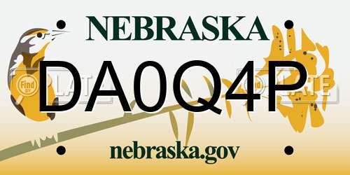 DA0Q4P Nebraska License Plate
