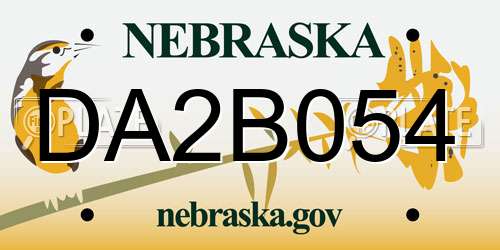 DA2B054 Nebraska License Plate