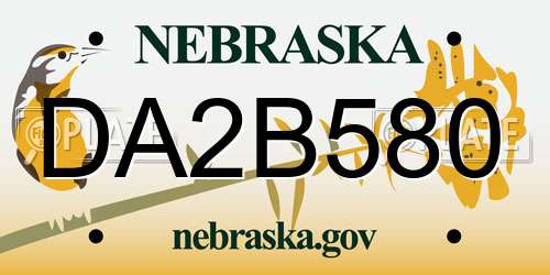 DA2B580 Nebraska License Plate