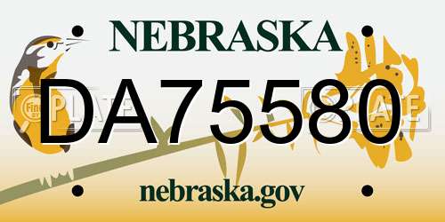 DA75580 Nebraska License Plate