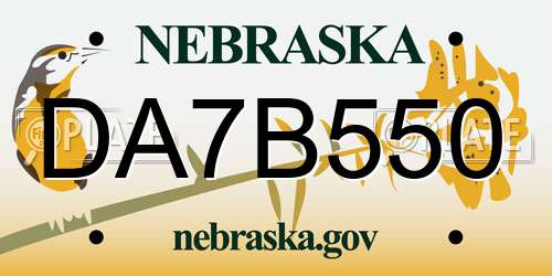 DA7B550 Nebraska License Plate