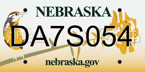 DA7S054 Nebraska License Plate