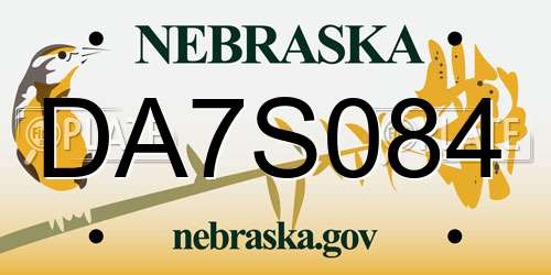 DA7S084 Nebraska License Plate