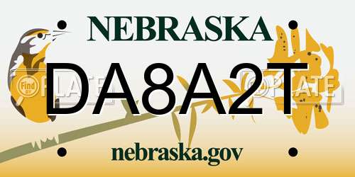 DA8A2T Nebraska License Plate