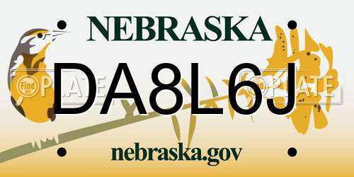DA8L6J Nebraska License Plate