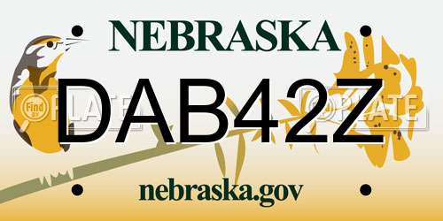 DAB42Z Nebraska License Plate