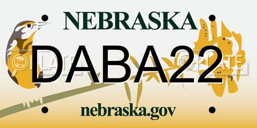 DABA22 Nebraska License Plate