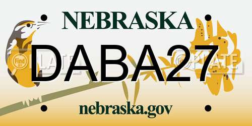 DABA27 Nebraska License Plate