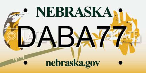 DABA77 Nebraska License Plate