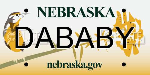 DABABY Nebraska License Plate