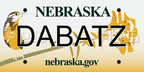 DABATZ Nebraska License Plate