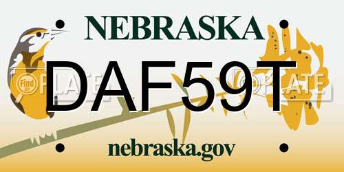 DAF59T Nebraska License Plate