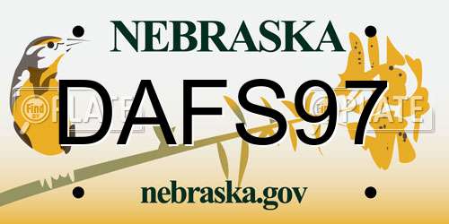 DAFS97 Nebraska License Plate
