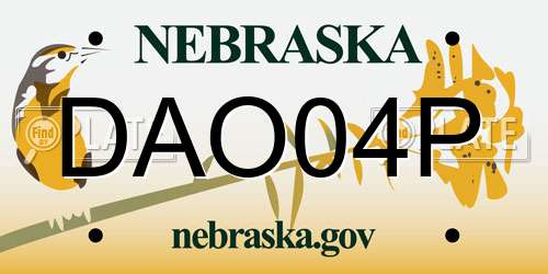 DAO04P Nebraska License Plate